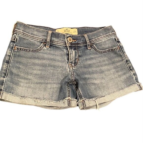 Hollister MIDI Short 4” inseam Jean Short Size 0 Size 24 - Picture 1 of 9